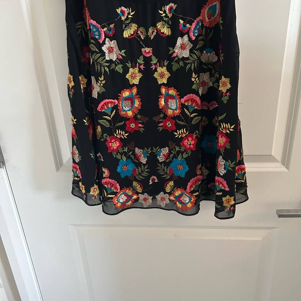 Alice + Olivia Pink and Orange Square Neck Mini Dress - Picture 3 of 9